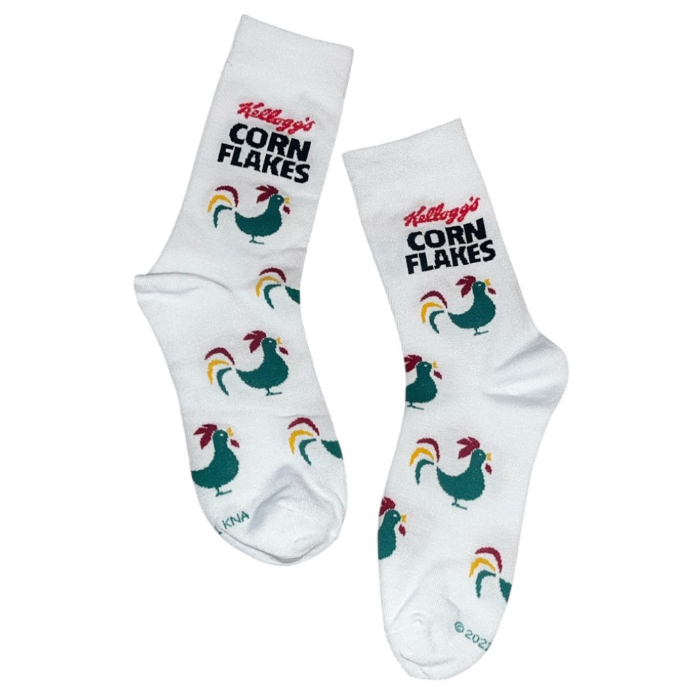 Kellogg’s Corn Flakes White Novelty Socks NWT